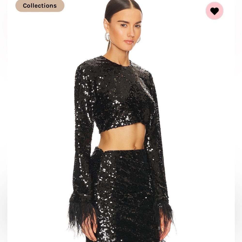 Allfos Black sequin gala top from revolve size small. Sold out online.